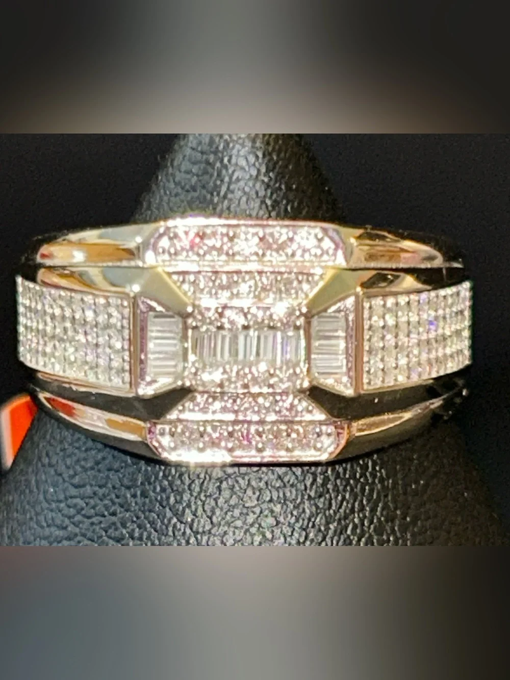 Men’s 5.60CTW Moissanite Multi-Row Multi-Cuts Statement Ring 925 Sterling Silver